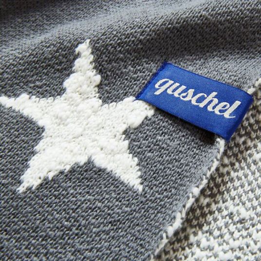 quschel Baby blanket / cuddle blanket sky full of stars 100% organic cotton - 80 x 100 cm - Grey