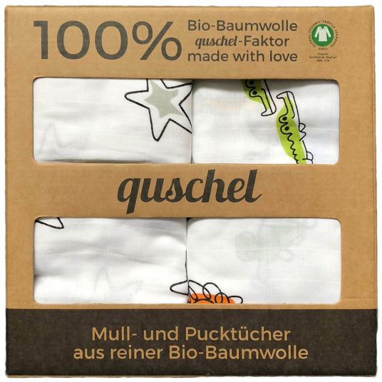 quschel Set Pucktücher / Puckdecken aus 100% Bio-Baumwolle - 120 x 120 cm