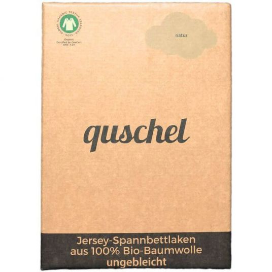 quschel 100% organic cotton fitted sheet - 70 x 140 cm - Unbleached