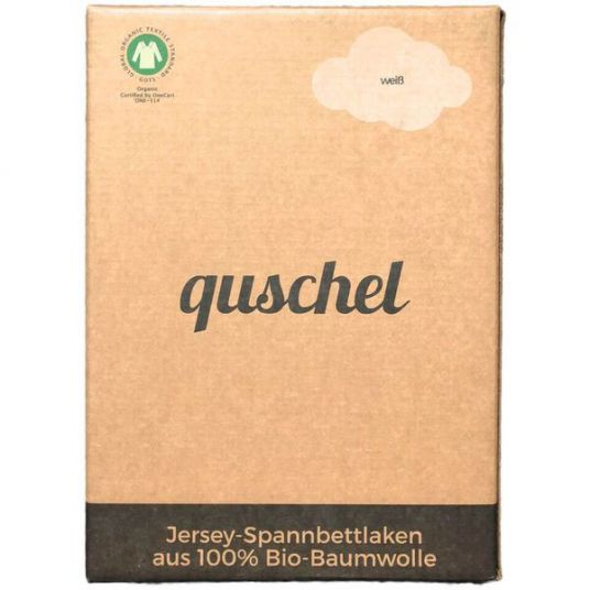 quschel 100% organic cotton fitted sheet - 70 x 140 cm - White