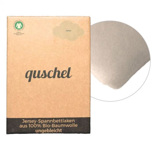 quschel Fitted sheet double pack of 100% organic cotton 40 x 90 cm - Unbleached