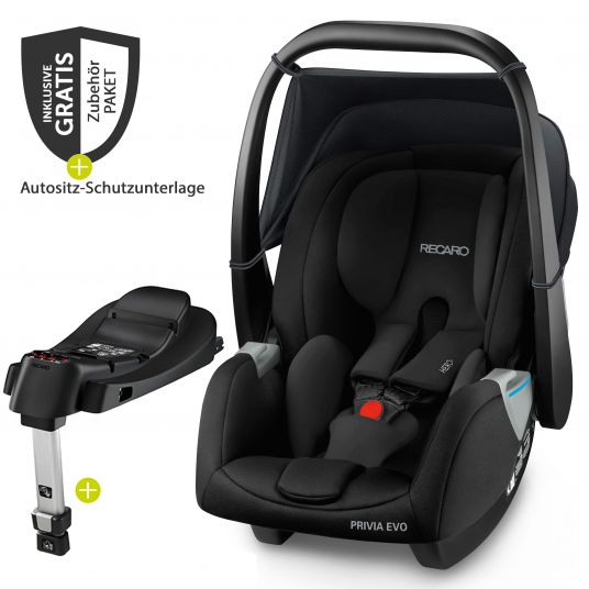 Recaro Baby seat Privia Evo incl. Isofix base Smartclick + free car seat protection pad