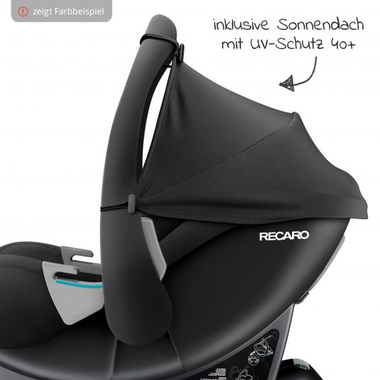 Recaro Babyschale Privia Evo inkl. Isofix-Base Smartclick + Gratis Autositz-Schutzunterlage