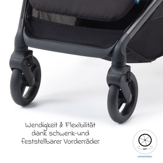 Recaro Buggy & Sportwagen Lexa bis 22 kg belastbar mit Liegeposition nur 6,4 kg - Select - Night Black