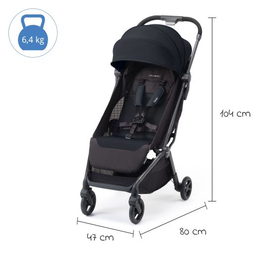 Recaro Buggy & Sportwagen Lexa bis 22 kg belastbar mit Liegeposition nur 6,4 kg - Select - Night Black