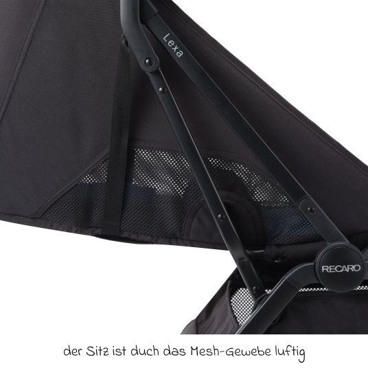 Recaro Buggy & Sportwagen Lexa bis 22 kg belastbar mit Liegeposition nur 6,4 kg - Select - Night Black