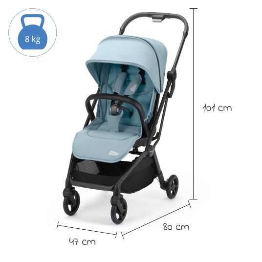 Recaro Buggy & pushchair Lexa Elite up to 22 kg load capacity with reclining position, convertible seat unit incl. carrying strap - Prime - Frozen Blue