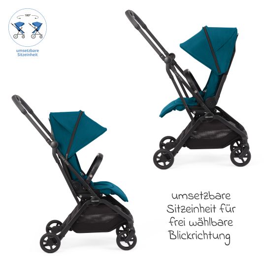 Recaro Buggy & pushchair Lexa Elite up to 22 kg load capacity with reclining position, convertible seat unit incl. carrying strap - Prime - Frozen Blue