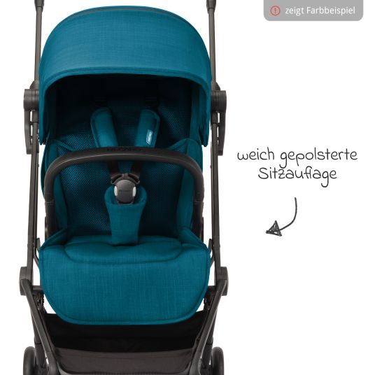 Recaro Buggy & pushchair Lexa Elite up to 22 kg load capacity with reclining position, convertible seat unit incl. carrying strap - Prime - Frozen Blue