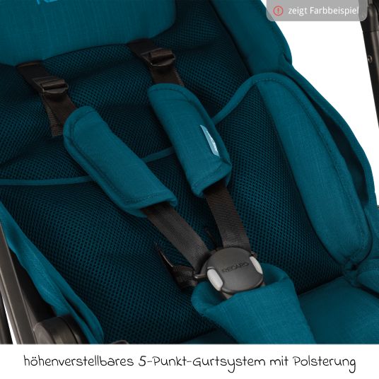 Recaro Buggy & pushchair Lexa Elite up to 22 kg load capacity with reclining position, convertible seat unit incl. carrying strap - Prime - Frozen Blue