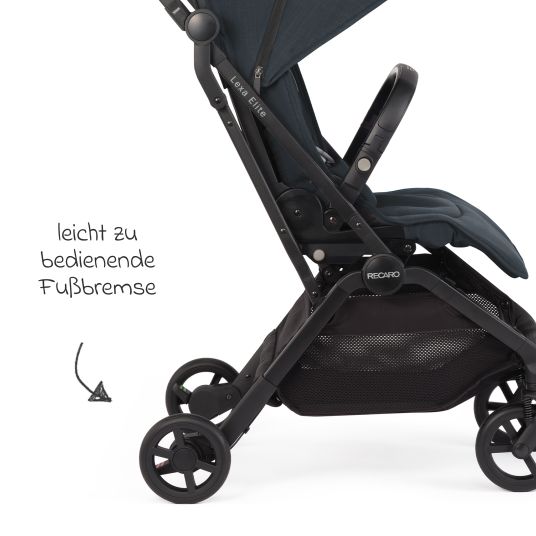 Recaro Buggy & pushchair Lexa Elite up to 22 kg load capacity with reclining position, convertible seat unit incl. carrying strap - Prime - Mat Black