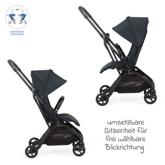 Recaro Buggy & pushchair Lexa Elite up to 22 kg load capacity with reclining position, convertible seat unit incl. carrying strap - Prime - Mat Black