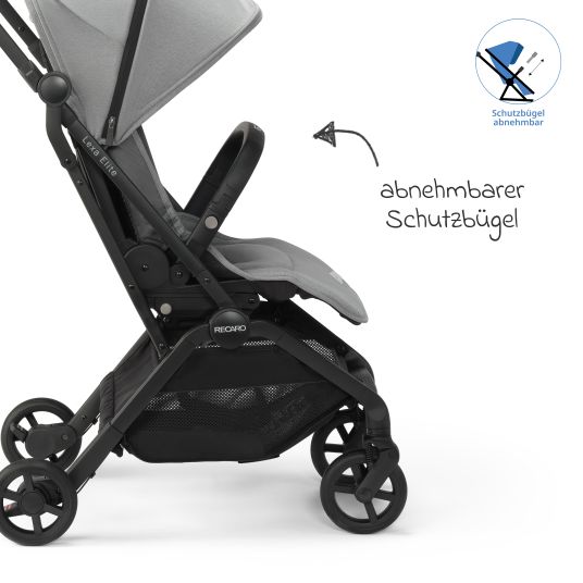 Recaro Buggy & pushchair Lexa Elite up to 22 kg load capacity with reclining position, convertible seat unit incl. carrying strap - Prime - Silent Grey