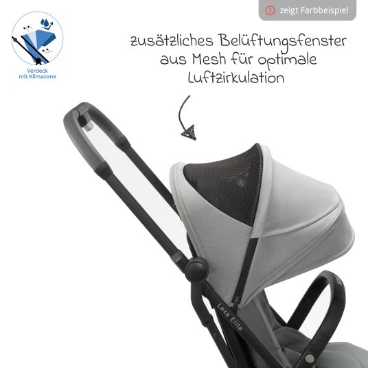 Recaro Buggy & pushchair Lexa Elite up to 22 kg load capacity with reclining position, convertible seat unit incl. carrying strap - Prime - Silent Grey