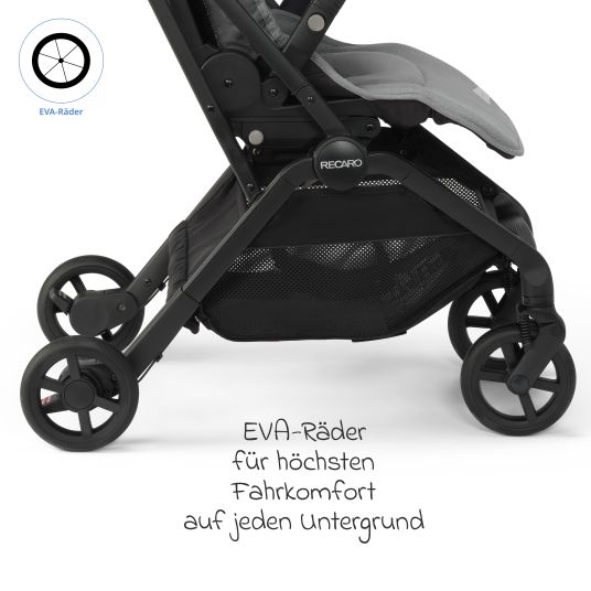 Recaro Buggy & pushchair Lexa Elite up to 22 kg load capacity with reclining position, convertible seat unit incl. carrying strap - Prime - Silent Grey