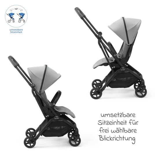 Recaro Buggy & pushchair Lexa Elite up to 22 kg load capacity with reclining position, convertible seat unit incl. carrying strap - Prime - Silent Grey