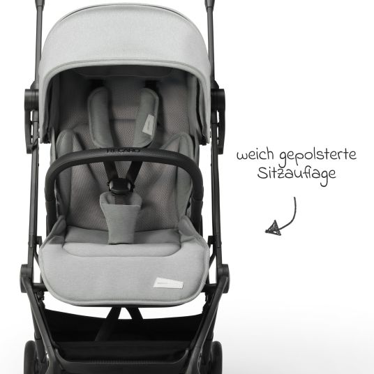 Recaro Buggy & pushchair Lexa Elite up to 22 kg load capacity with reclining position, convertible seat unit incl. carrying strap - Prime - Silent Grey