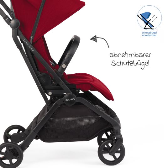 Recaro Buggy & pushchair Lexa Elite up to 22 kg load capacity with reclining position, convertible seat unit incl. carrying strap - Select - Garnet Red