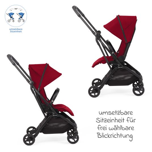 Recaro Buggy & pushchair Lexa Elite up to 22 kg load capacity with reclining position, convertible seat unit incl. carrying strap - Select - Garnet Red