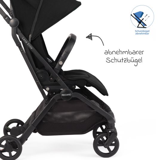 Recaro Buggy & pushchair Lexa Elite up to 22 kg load capacity with reclining position, convertible seat unit incl. carrying strap - Select - Night Black