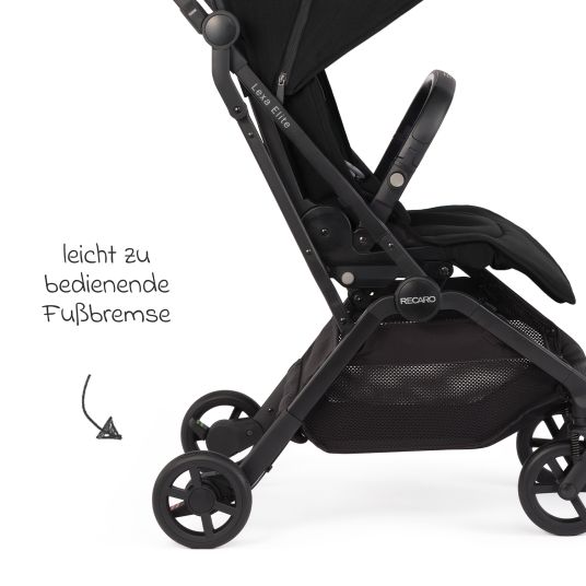 Recaro Buggy & pushchair Lexa Elite up to 22 kg load capacity with reclining position, convertible seat unit incl. carrying strap - Select - Night Black