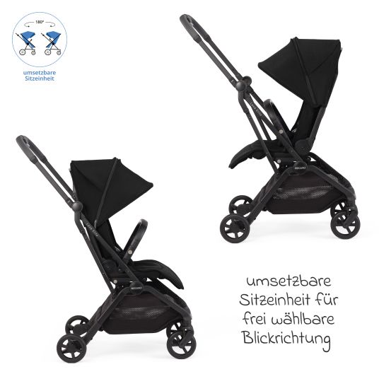 Recaro Buggy & pushchair Lexa Elite up to 22 kg load capacity with reclining position, convertible seat unit incl. carrying strap - Select - Night Black