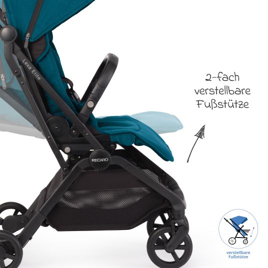 Recaro Buggy & pushchair Lexa Elite up to 22 kg load capacity with reclining position, convertible seat unit incl. carrying strap - Select - Teal Green