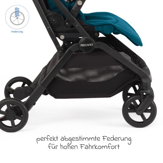 Recaro Buggy & pushchair Lexa Elite up to 22 kg load capacity with reclining position, convertible seat unit incl. carrying strap - Select - Teal Green