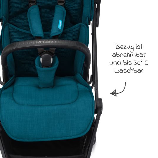 Recaro Buggy & pushchair Lexa Elite up to 22 kg load capacity with reclining position, convertible seat unit incl. carrying strap - Select - Teal Green