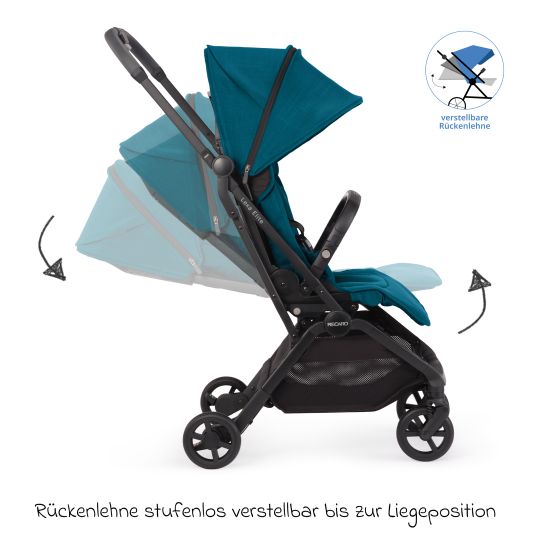 Recaro Buggy & pushchair Lexa Elite up to 22 kg load capacity with reclining position, convertible seat unit incl. carrying strap - Select - Teal Green