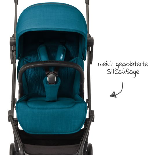 Recaro Buggy & pushchair Lexa Elite up to 22 kg load capacity with reclining position, convertible seat unit incl. carrying strap - Select - Teal Green