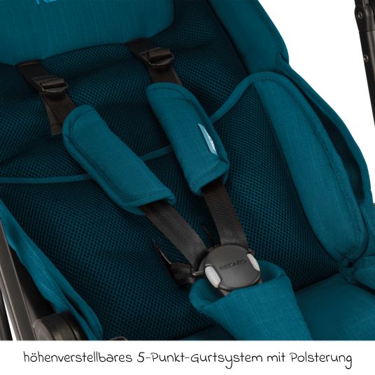 Recaro Buggy & pushchair Lexa Elite up to 22 kg load capacity with reclining position, convertible seat unit incl. carrying strap - Select - Teal Green