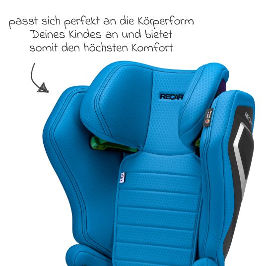 Recaro Kindersitz Axion 1 i-Size ab 3 Jahre bis 12 Jahre (100 cm - 150 cm) mit Isofix - Calm Blue