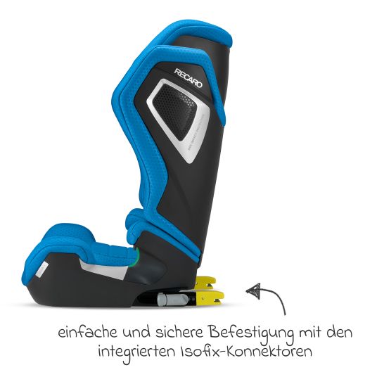 Recaro Kindersitz Axion 1 i-Size ab 3 Jahre bis 12 Jahre (100 cm - 150 cm) mit Isofix - Calm Blue