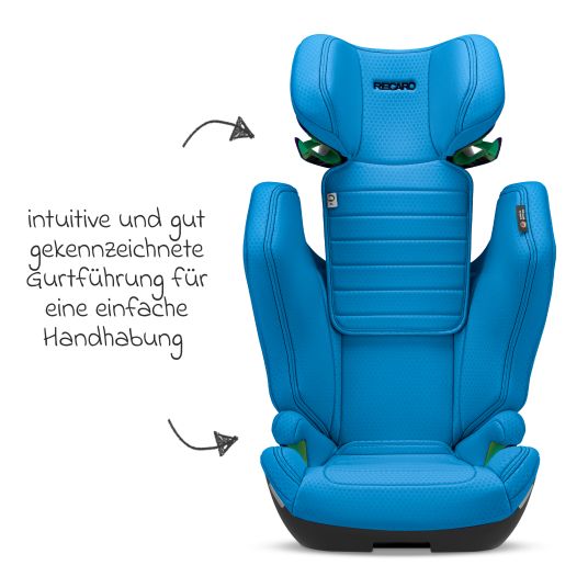 Recaro Kindersitz Axion 1 i-Size ab 3 Jahre bis 12 Jahre (100 cm - 150 cm) mit Isofix - Calm Blue