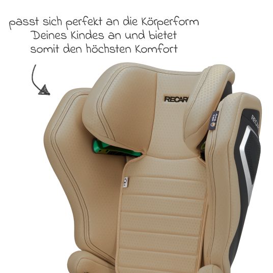 Recaro Kindersitz Axion 1 i-Size ab 3 Jahre bis 12 Jahre (100 cm - 150 cm) mit Isofix - Elegant Beige