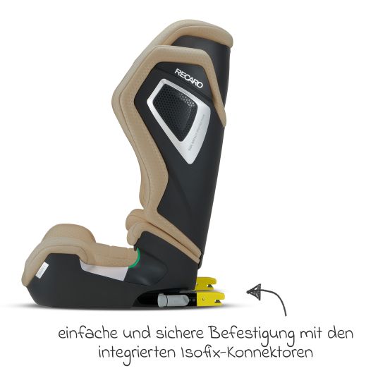 Recaro Kindersitz Axion 1 i-Size ab 3 Jahre bis 12 Jahre (100 cm - 150 cm) mit Isofix - Elegant Beige