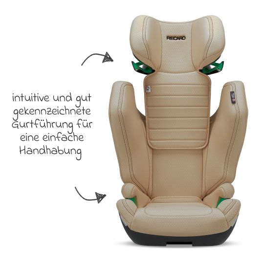 Recaro Kindersitz Axion 1 i-Size ab 3 Jahre bis 12 Jahre (100 cm - 150 cm) mit Isofix - Elegant Beige