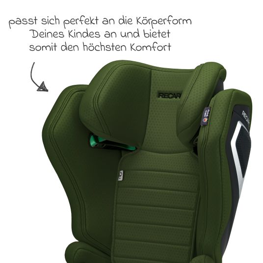 Recaro Kindersitz Axion 1 i-Size ab 3 Jahre bis 12 Jahre (100 cm - 150 cm) mit Isofix - Epic Green