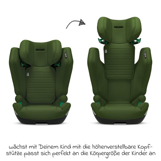 Recaro Kindersitz Axion 1 i-Size ab 3 Jahre bis 12 Jahre (100 cm - 150 cm) mit Isofix - Epic Green