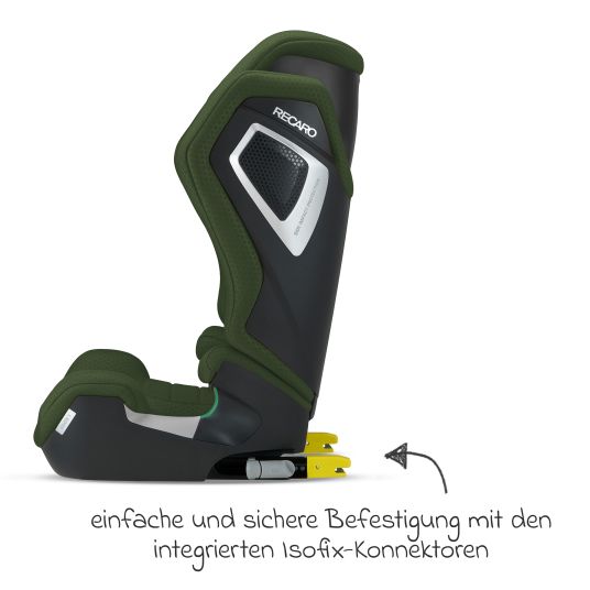 Recaro Kindersitz Axion 1 i-Size ab 3 Jahre bis 12 Jahre (100 cm - 150 cm) mit Isofix - Epic Green