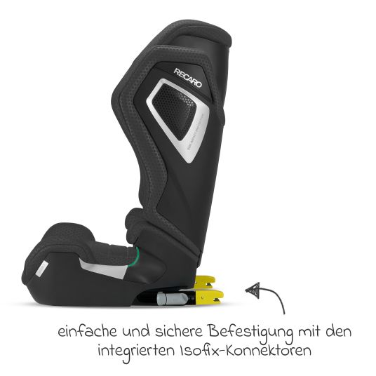 Recaro Kindersitz Axion 1 i-Size ab 3 Jahre bis 12 Jahre (100 cm - 150 cm) mit Isofix - Fresh Black