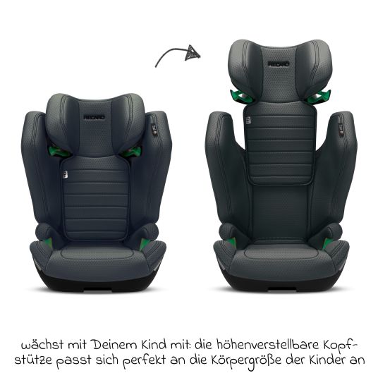 Recaro Kindersitz Axion 1 i-Size ab 3 Jahre bis 12 Jahre (100 cm - 150 cm) mit Isofix - Gallant Grey