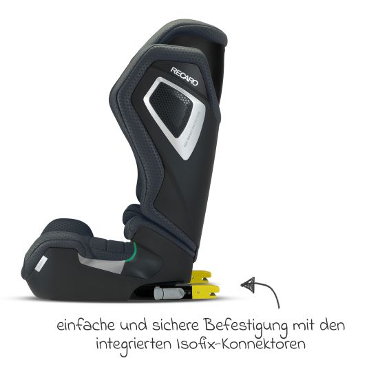 Recaro Kindersitz Axion 1 i-Size ab 3 Jahre bis 12 Jahre (100 cm - 150 cm) mit Isofix - Gallant Grey