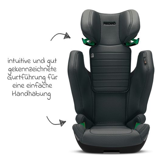 Recaro Kindersitz Axion 1 i-Size ab 3 Jahre bis 12 Jahre (100 cm - 150 cm) mit Isofix - Gallant Grey