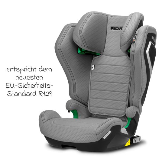 Recaro Kindersitz Axion 1 i-Size ab 3 Jahre bis 12 Jahre (100 cm - 150 cm) mit Isofix - Happy Grey