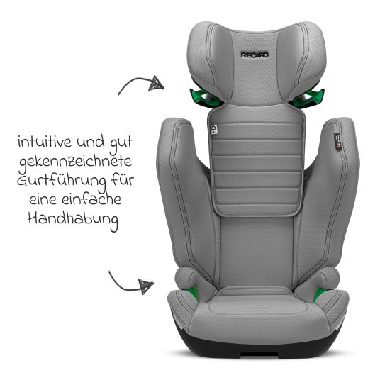 Recaro Kindersitz Axion 1 i-Size ab 3 Jahre bis 12 Jahre (100 cm - 150 cm) mit Isofix - Happy Grey