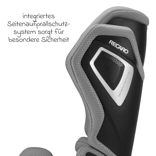 Recaro Kindersitz Axion 1 i-Size ab 3 Jahre bis 12 Jahre (100 cm - 150 cm) mit Isofix - Happy Grey