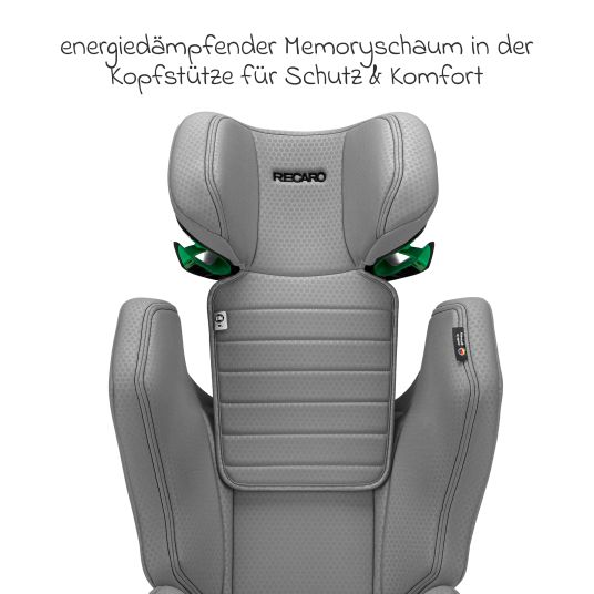 Recaro Kindersitz Axion 1 i-Size ab 3 Jahre bis 12 Jahre (100 cm - 150 cm) mit Isofix - Happy Grey