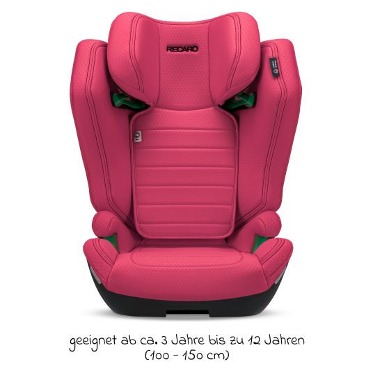 Recaro Kindersitz Axion 1 i-Size ab 3 Jahre bis 12 Jahre (100 cm - 150 cm) mit Isofix - Wow Pink